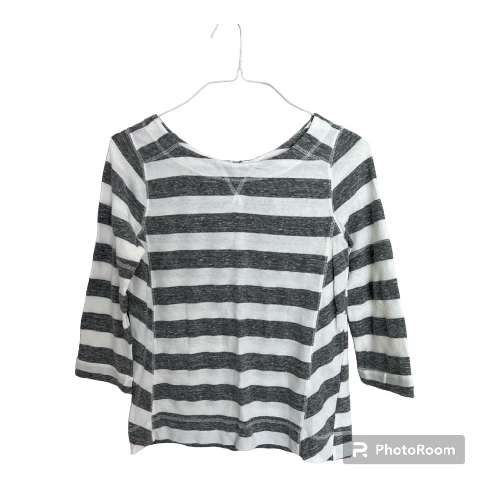 Lou & Grey Loft Three Quarter Sleeve Striped Top Size XS